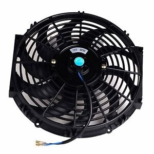 12'' inch Black Slim Fan Push Pull Electric Radiator Cooling 12V Universal Kit