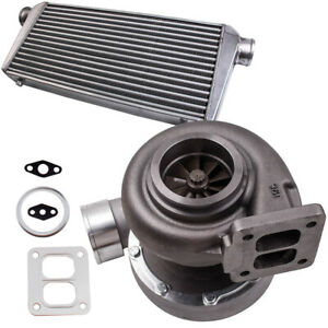 GT45 600+HP Turbo Charger + 24"x12"x3" Tube & Fin Intercooler 3" Inlet/Outlet