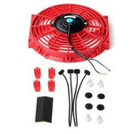 10'' Red Slim Fan Push Pull Electric Radiator Cooling 12V Mount Universal Kit