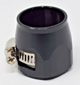 1x 12AN Black Nylon Braided Hose End Clamp Fitting Aluminum Finisher 2-3Day Ship