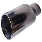 Stainless Steel Silver Angle Cut Roll End Exhaust Tip 5"Inlet 8"Outlet 15"Length