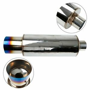 4" Racing Burnt Tip N1 Style Stainless Steel Exhaust Muffler 2.5" In Universal