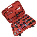 Radiator Pressure Coolant Vacuum Cooling System Adapters Tester Valve Tool Kit